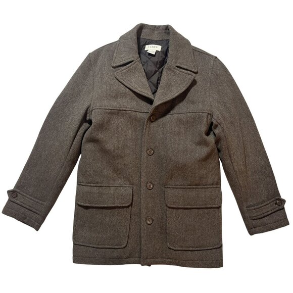 J.Crew Mens Wool-Blend Herringbone Jacket With Button Closure & Pockets - Picture 1 of 11